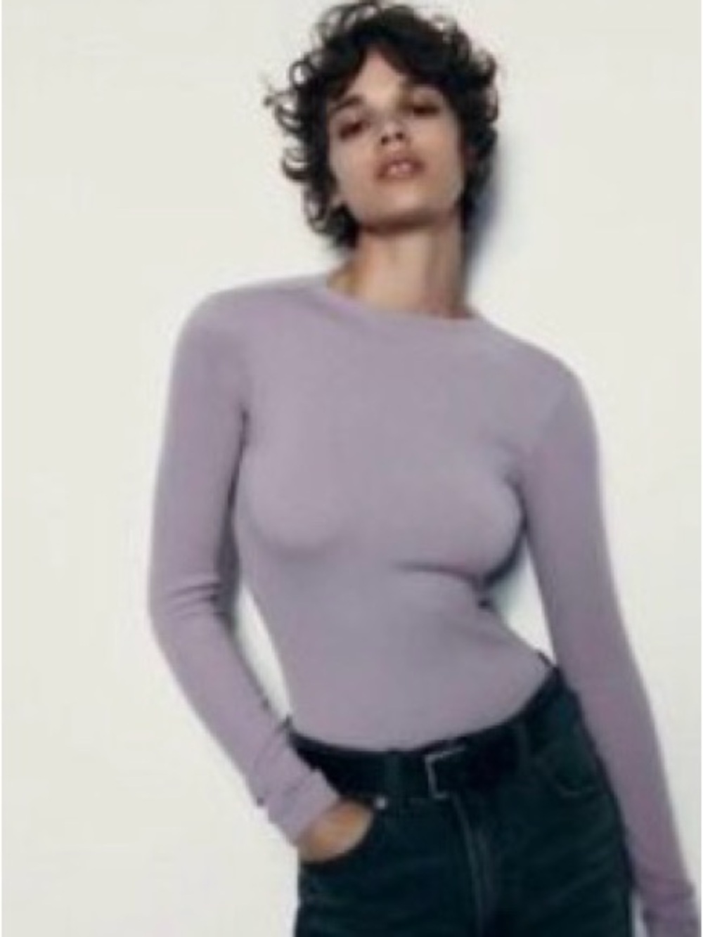 Zara Long Sleeve mock neck butter soft stretchy Bodysuit bodycon